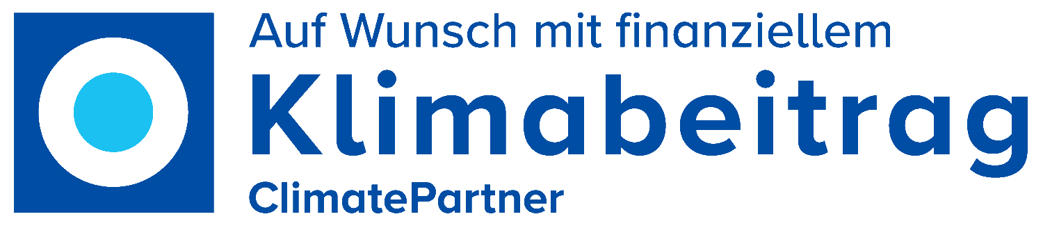 Logo: Auf Wunsch mit finanziellem Klimabeitrag